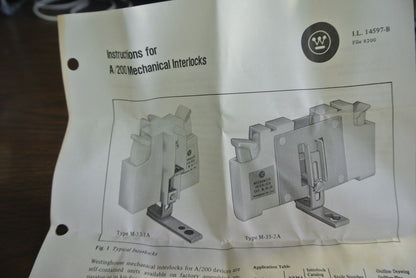 WESTINGHOUSE M33-1A - MECHANICAL INTERLOCK for Series A/200 UNITS - NEW SURPLUS