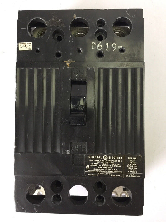 GE TQD32150 CIRCUIT BREAKER 240VAC 150AMP 3 POLE