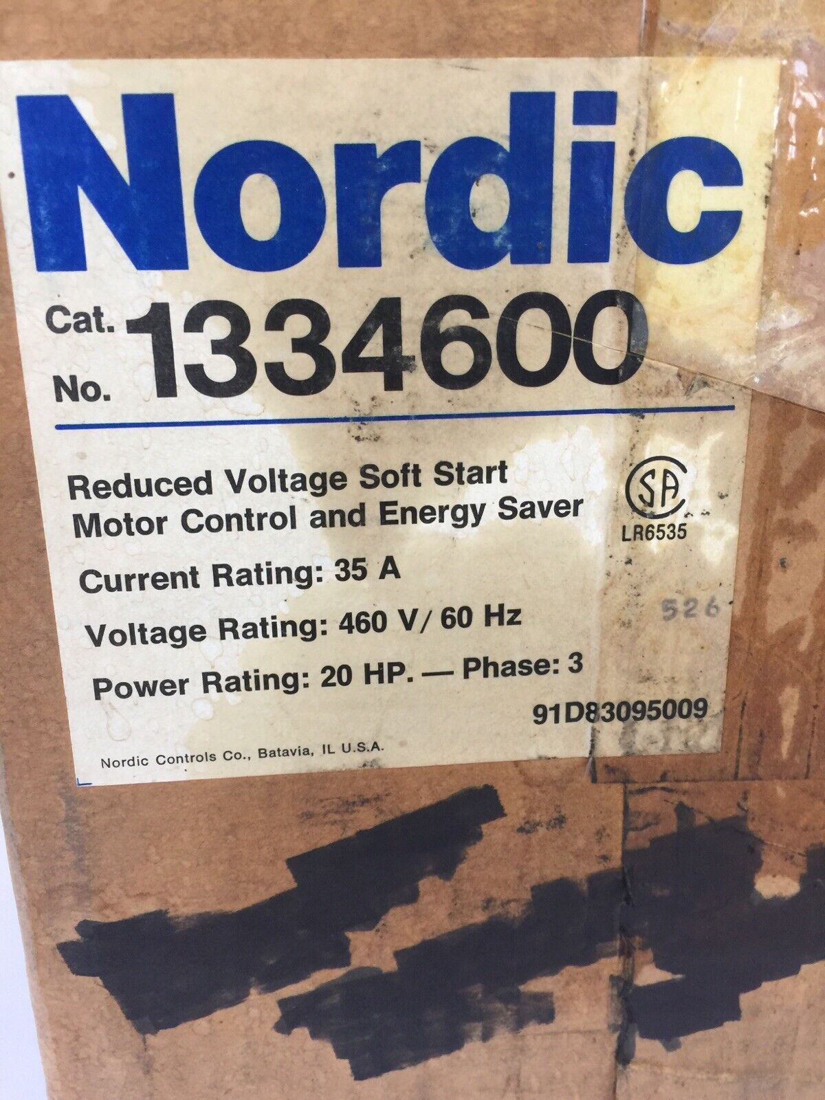 NORDIC ES-3 1334600 460V 60HZ 35AMP 20HP 3PHASE  REDUCE VOLTAGE SOFT START