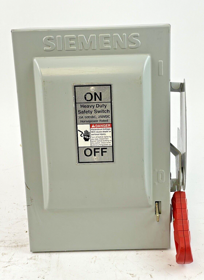 SIEMENS - HNF361 - SAFETY SWITCH - 30 AMP, 3 POLE, 600 VAC, NEMA TYPE 1