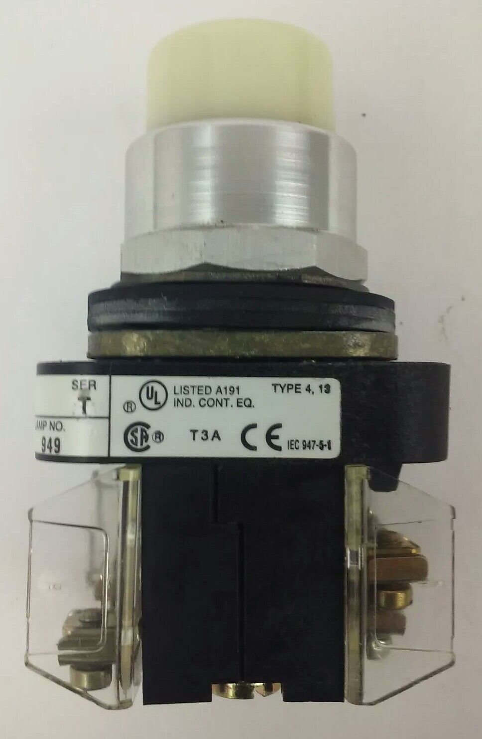 ALLEN BRADLEY 800T-QB10 SER. T, PUSH BUTTON  120V AC/DC, 949 LAMP, W/ 800T-XA