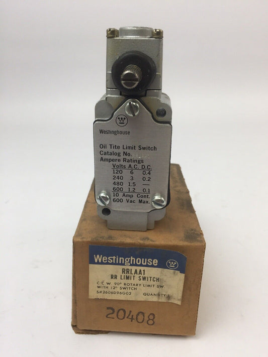 WESTINGHOUSE RRLAA1 OIL TITE LIMIT SWITCH 600VAC 10 AMP