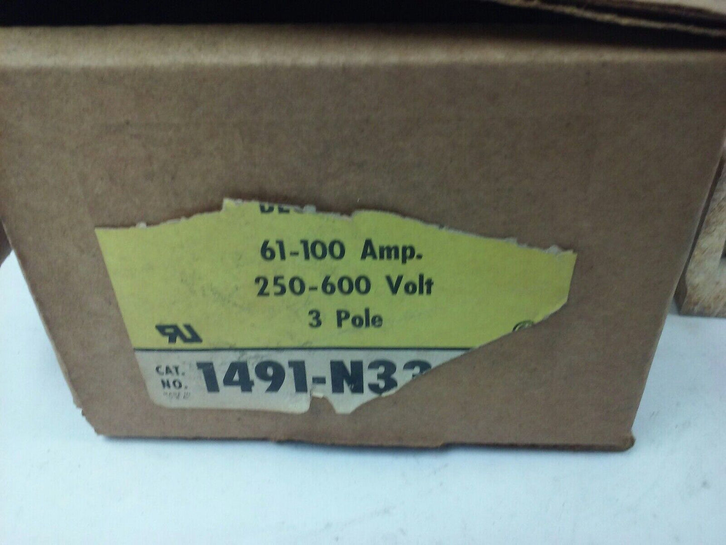 ALLEN BRADLEY 1491-N333 FUSE BLOCK,61-100A, 250- 600V, 3P, W/ X-410710, PARTS