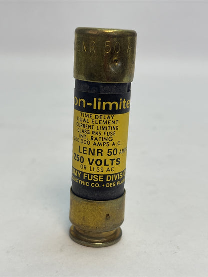 ECONOMY LENR 50 ECON-LIMITER TIME DELAY CLASS RK5 FUSE 50A 250VAC (BOX OF 10)