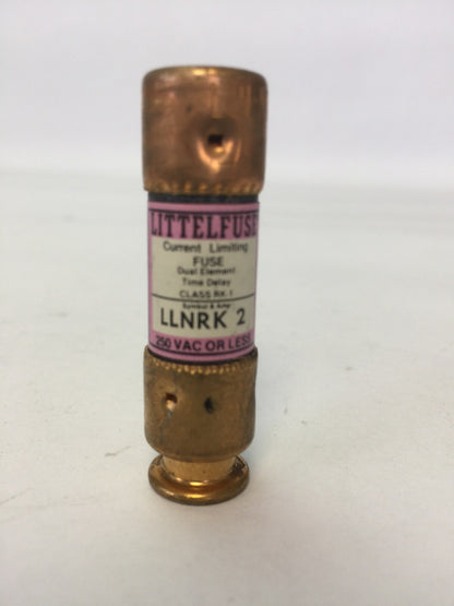 LITTELFUSE LLNRK 2 DUAL ELEMENT TIME-DELAY FUSE 250VAC 2A CLASS RK-1 (BOX OF 10)