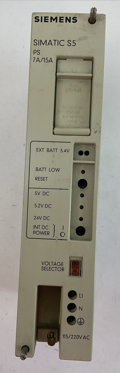 SIEMENS E220G5/15WRGD MODULAR POWER SUPPLY OUTPUT 24VDC 35A INPUT 110/220VAC
