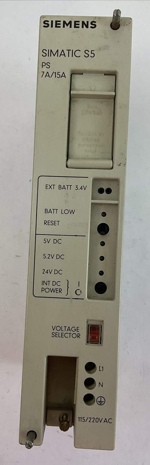 SIEMENS E220G5/15WRGD MODULAR POWER SUPPLY OUTPUT 24VDC 35A INPUT 110/220VAC