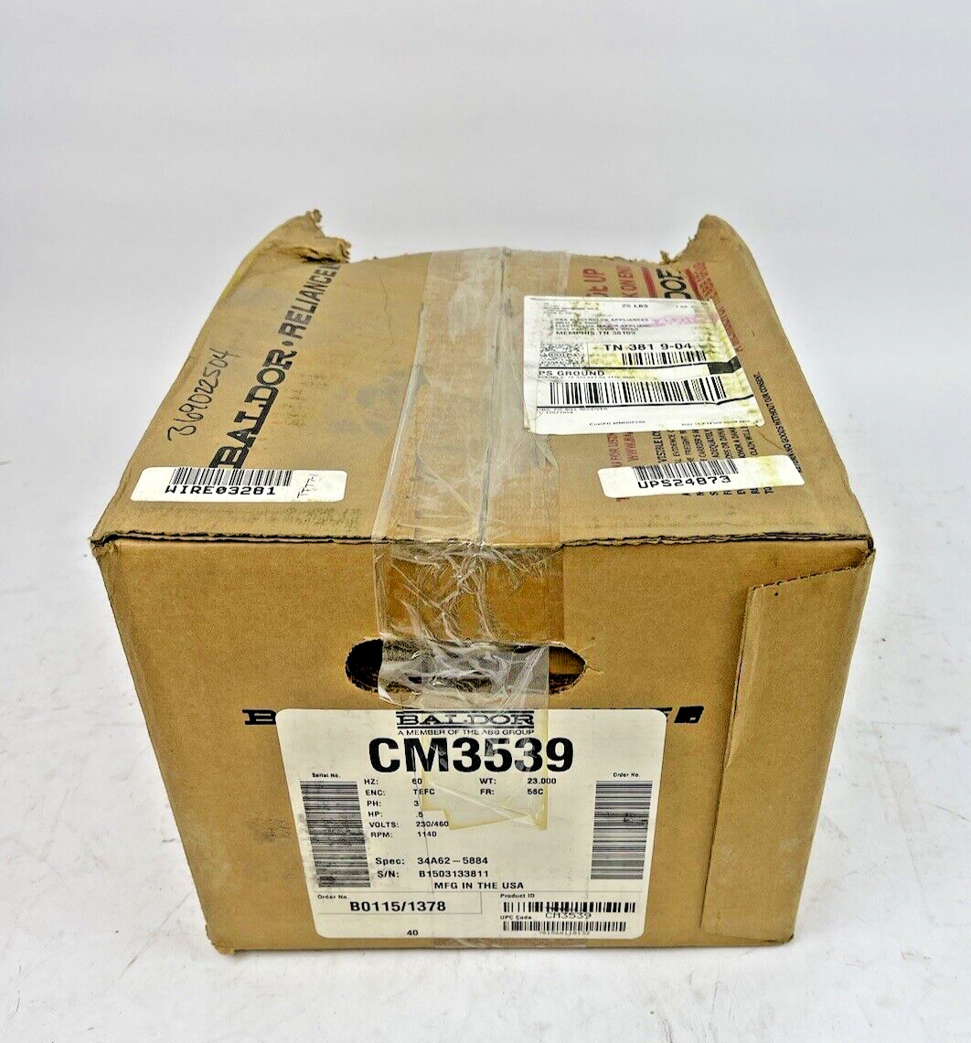 BALDOR - CM3539 - GP Motor - .5 Hp 3 Phase 230/460V 1140 RPM 56C Frame