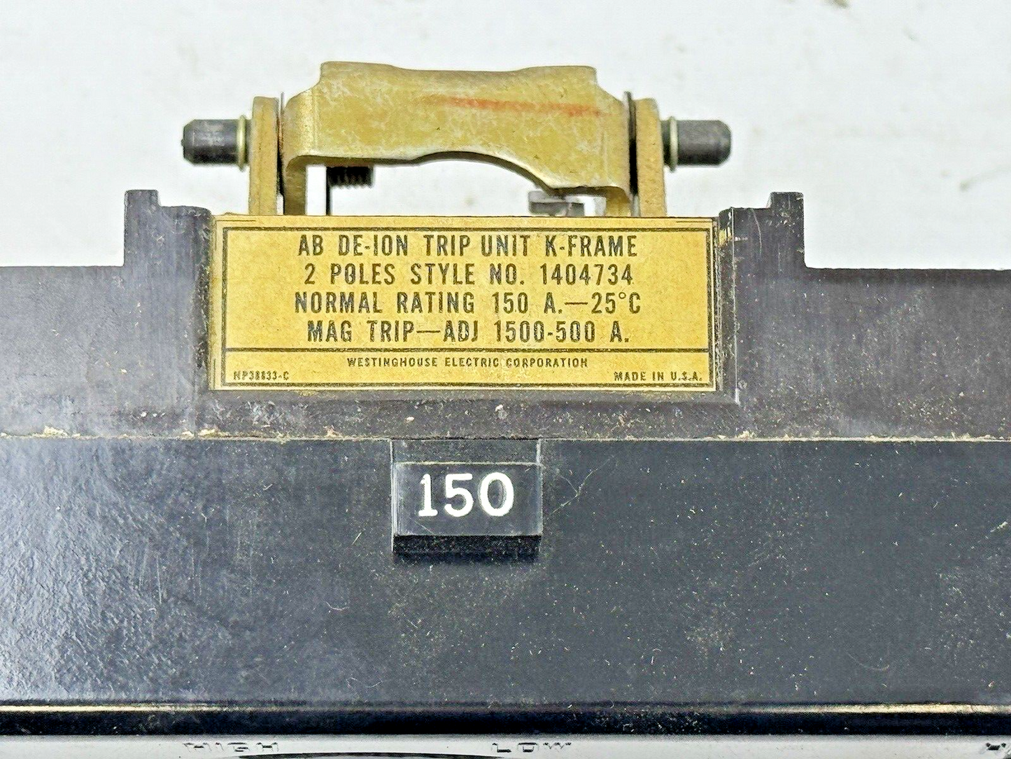 WESTINGHOUSE - HK2150T - AB DE-ION MAG TRIP ADJ. 1500-500A - 150A/2 POLE - NEW