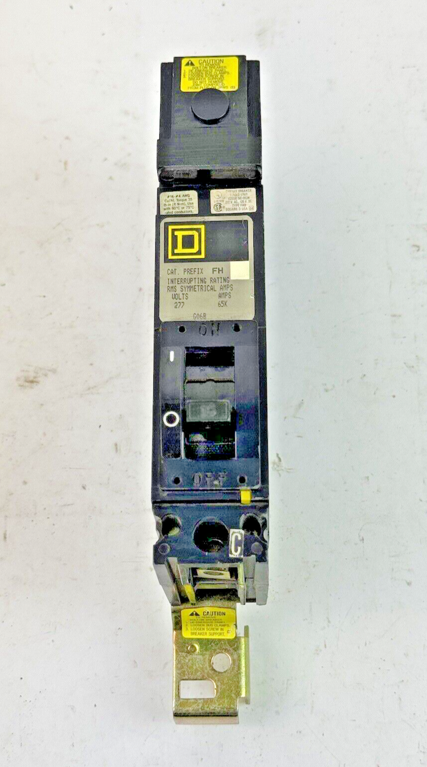 SQUARE D - FHB16015C - I-LINE MOLDED CASE CIRCUIT BREAKER - 1 POLE/ 15 A/ 277VAC