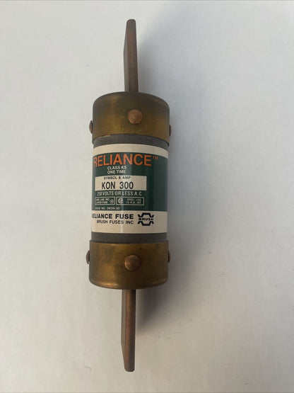 BRUSH RELIANCE KON300 ONE TIME CLASS RK5 FUSE 250VAC 300AMP