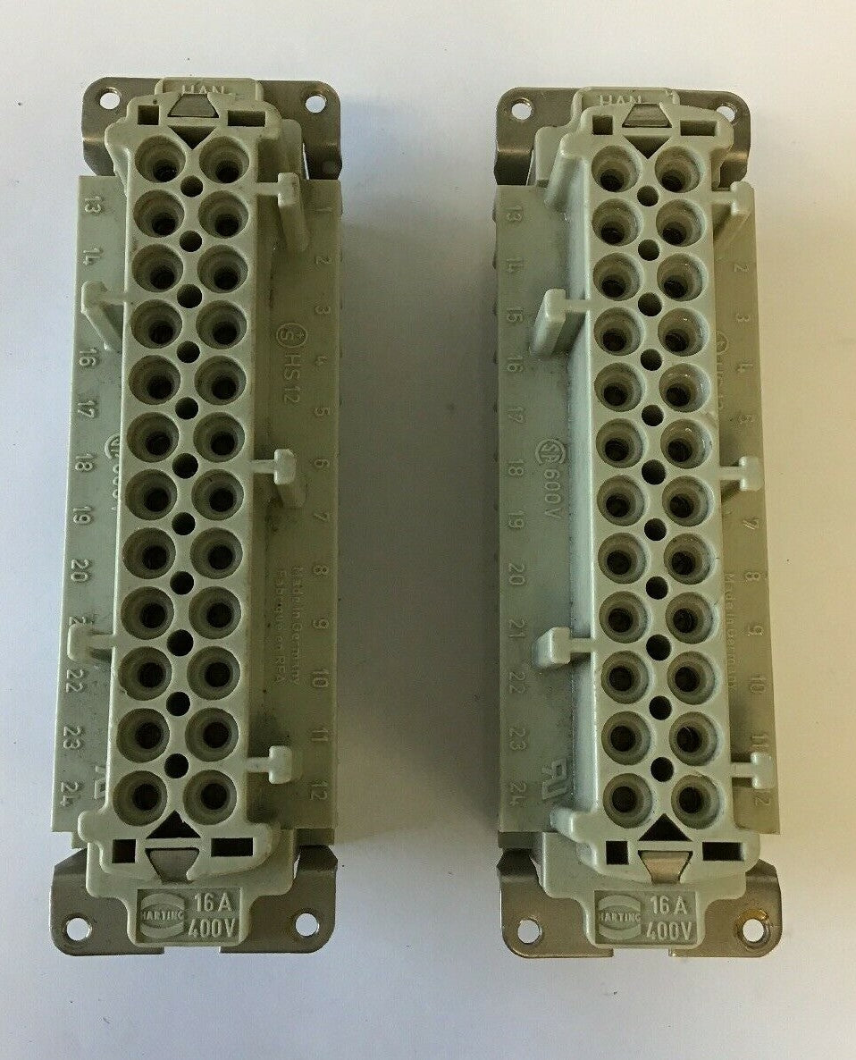 HARTING HAN E24F TERMINAL CONNECTOR FEMALE 24 SOCKET 16AMP 400V***LOTOF2***