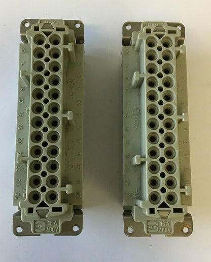 HARTING HAN E24F TERMINAL CONNECTOR FEMALE 24 SOCKET 16AMP 400V***LOTOF2***