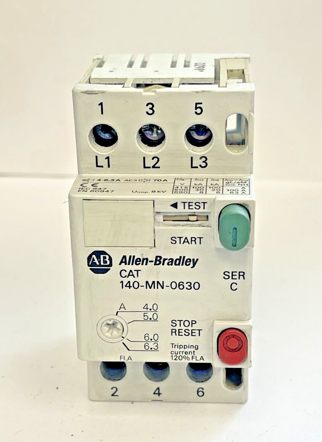 ALLEN BRADLEY - 140-MN-0630 SER. C - MANUAL MOTOR STARTER