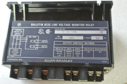 ALLEN-BRADLEY 813S-VON Ser. B LINE VOLTAGE MONITOR RELAY 440/380V - NEW SURPLUS