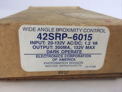 PHOTOSWITCH 42SRP-6015 WIDE ANGLE PROXIMITY CONTROL OUTPUT 300MA 132V INPUT