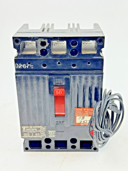 GE - THED136050 - CIRCUIT BREAKER W/ SHUNT TRIP - 50 A, 600 VAC, 3 POLE