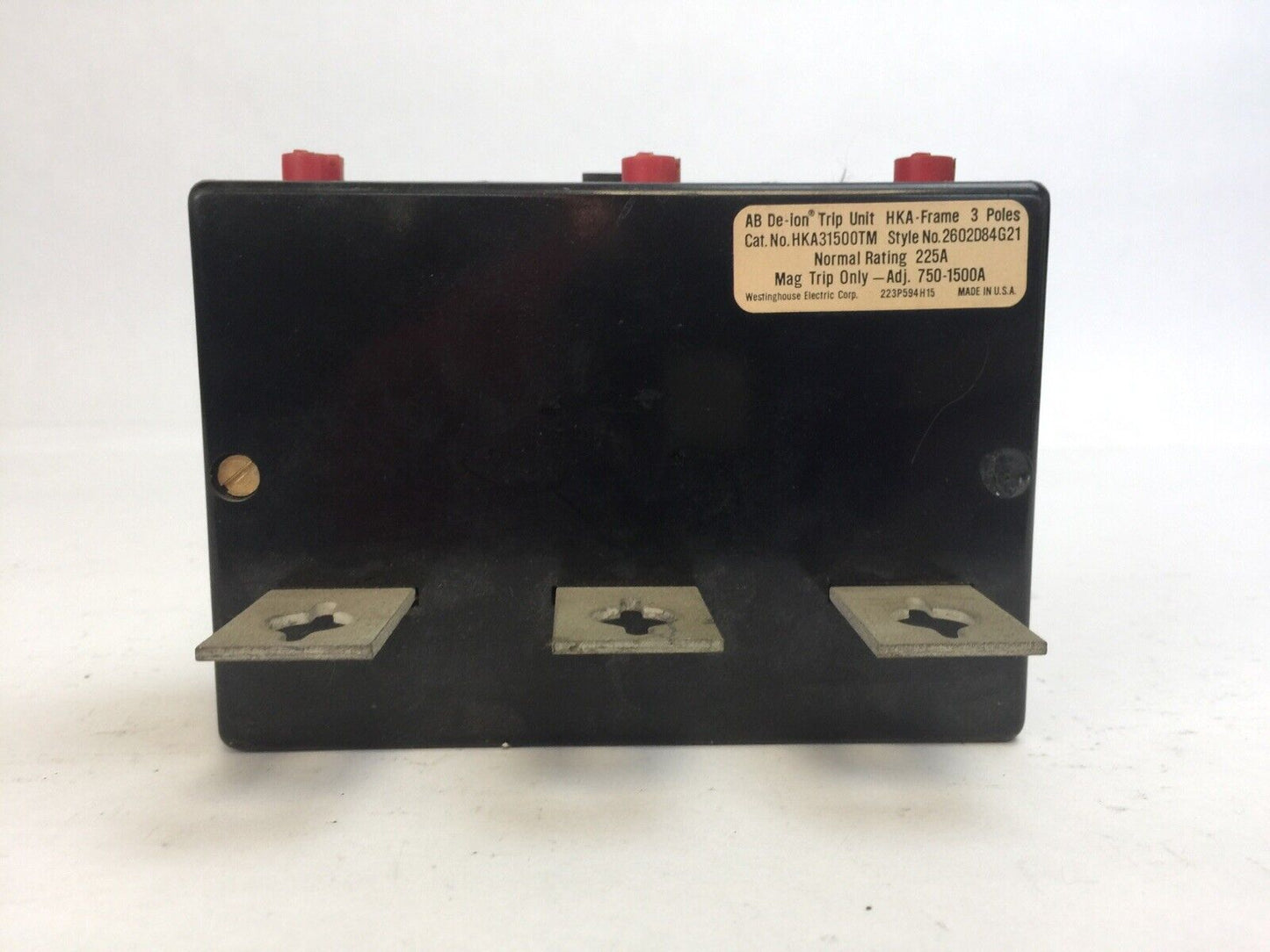 WESTINGHOUSE HKA31500TM TRIP UNIT 225AMP 3POLE INST TRIP 750-1500A 2602D84G21