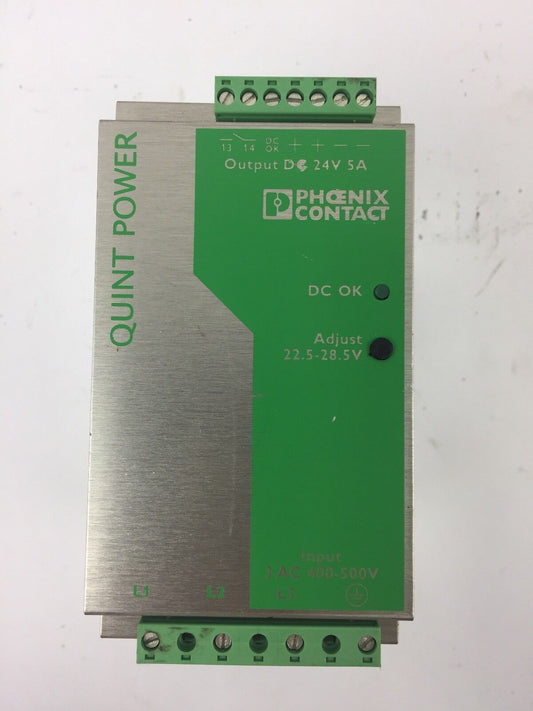 PHOENIX CONTACT QUINT-PS-3X400-500AC/24DC/5 POWER SUPPLY 24VDC 5A