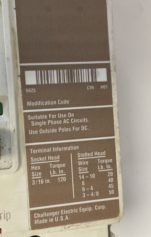 CUTLER HAMMER CHMP015E0C CIRCUIT BREAKER 600VAC-250VDC 15A 3POLE