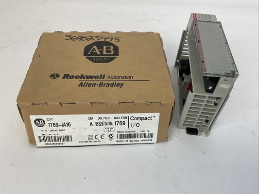 ALLEN BRADLEY 1769-IA16 DIR/VER 95320734/04 F/W REV 3.1 SER A 16PT INPUT MODULE