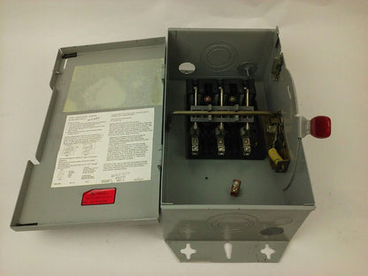 CHALLENGER HD362NFC, SAFETY SWITCH, TYPE 1 INDOOR, 60A, 600VAC/600DC, 3P, USED