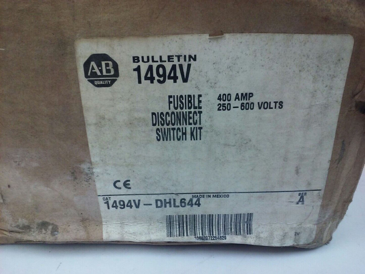 ALLEN BRADLEY 1494V-DHL644 FUSIBLE DISCONNECT SWITCH KIT NO FUSE BLOCK KIT