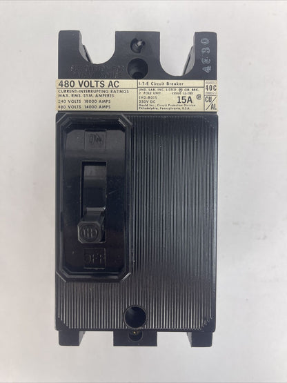 ITE EH2-B015 CIRCUIT BREAKER 15AMP 480VAC 2POLE