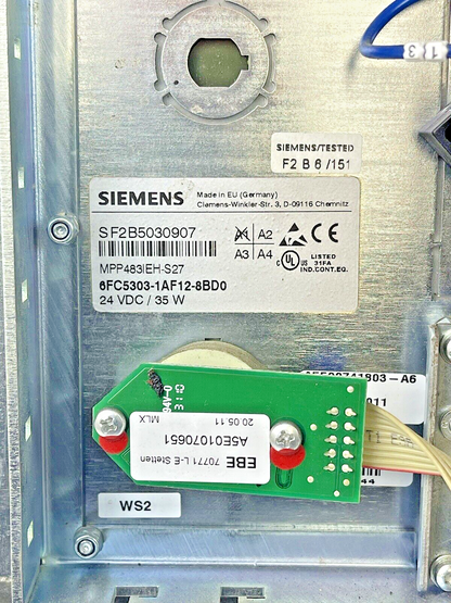 SIEMENS - 6FC5303-1AF12-8BD0 - PUSH BUTTON PANEL - 24 VDC, 35 W - SF2B5030907