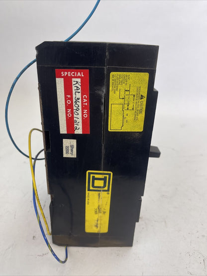 SQUARE D KAL360901212 MOLDED CASE CIRCUIT BREAKER SERIES 2 600VAC 250VDC 90A 3P