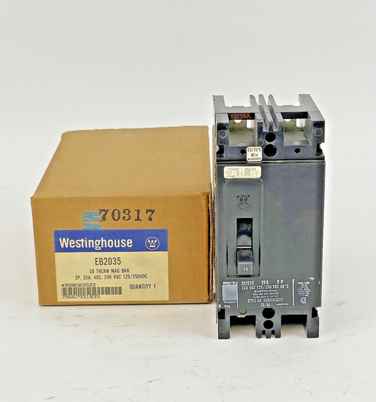 WESTINGHOUSE - EB2035 - CIRCUIT BREAKER - 2P, 35A, 40C, 240 VAC 125/250VDC