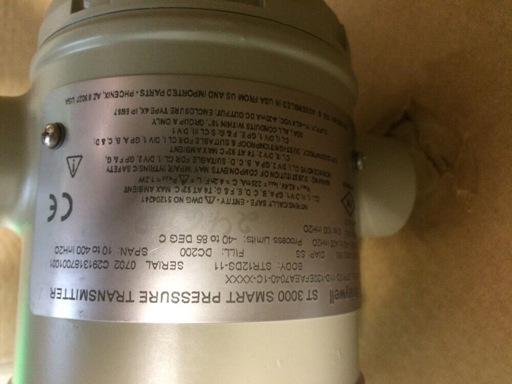 HONEYWELL ST3000 SMART PRESSURE TRANSMITTER STR12D-11D-120EFAEA7040-1C+XXXX
