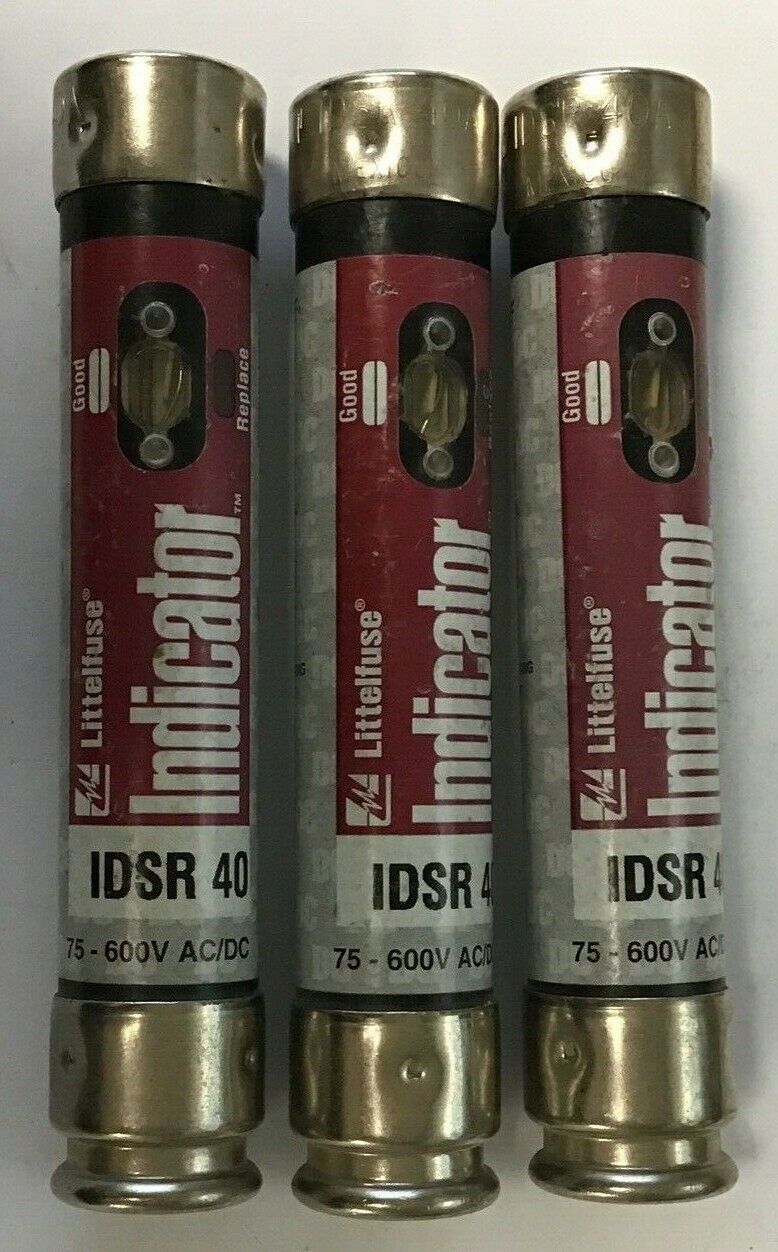 LITTLEFUSE IDSR 40 INDICATOR FUSE 75-600VAC POWR-GARD CLASS RK5 ***LOTOF3***