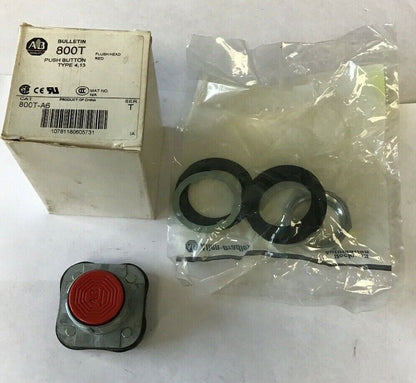 ALLEN BRADLEY 800T-A6 PUSH BUTTON FLUSH HEAD RED SERIES T TYPE4,13