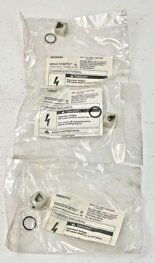 SIEMENS **LOT OF 3*** - LD1-E060 - LOAD SIDE LUG KIT - NEW
