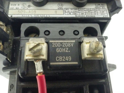 ALLEN BRADLEY 509-AOB, SER. B, STARTER, 200-208V COIL CONTACTS PERFECT CONDITION