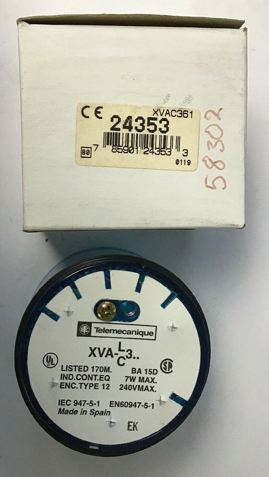 TELEMECANIQUE XVAC361 STACKABLE LIGHT BLUE LENS