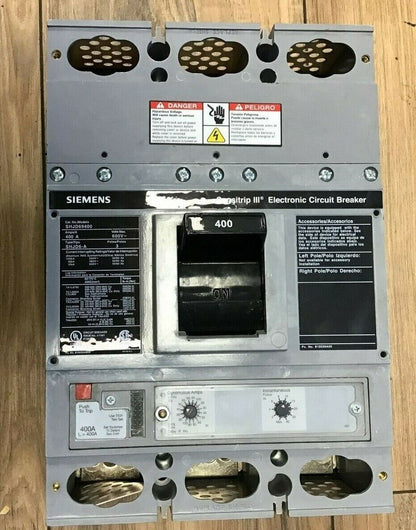 SIEMENS SHJD69400 CIRCUIT BREAKER 400A 3POLE 600VAC