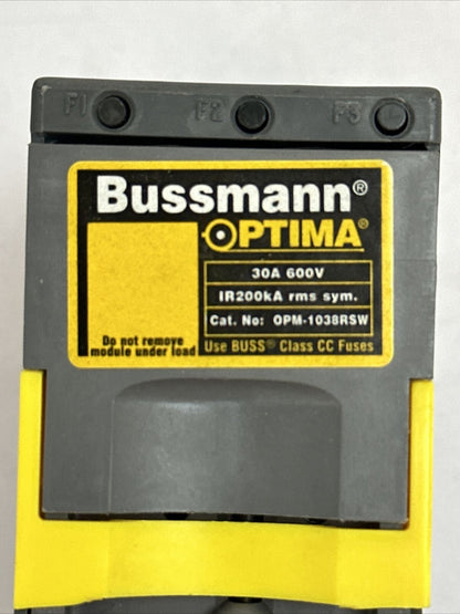 BUSSMANN OPM-1038RSW MANUAL MOTOR CONTROLLER 30A 600V USE BUSSMANN CLASS CC FUSE