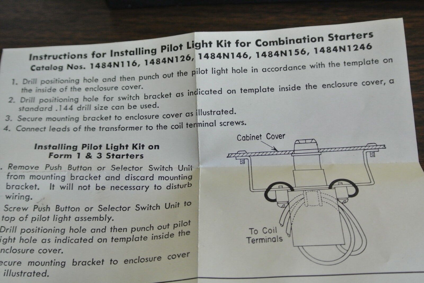 ALLEN-BRADLEY 1484-N116 - PILOT LIGHT KIT - 120V - COVER-MOUNT - NEW SURPLUS