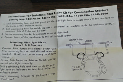 ALLEN-BRADLEY 1484-N116 - PILOT LIGHT KIT - 120V - COVER-MOUNT - NEW SURPLUS