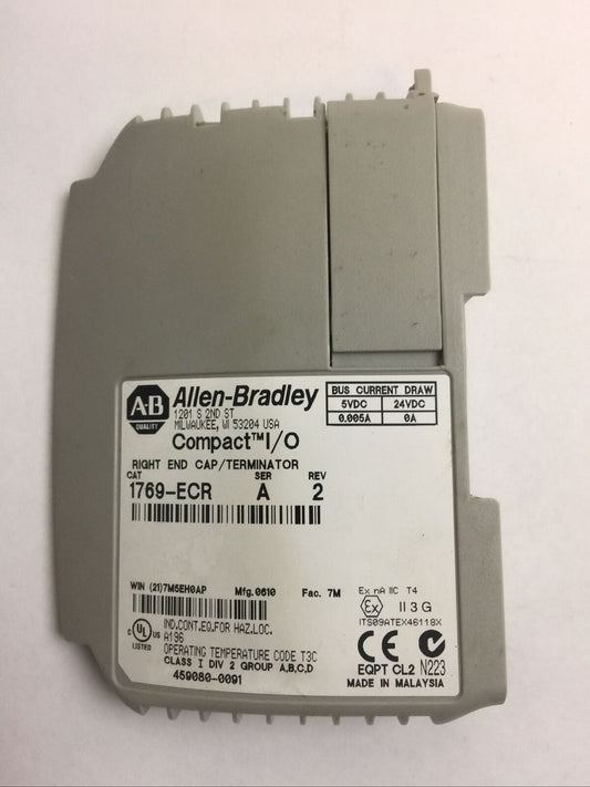 ALLEN BRADLEY 1769-ECR I/O RIGHT END CAP/TERMINATOR SER A REV 2 24VDC