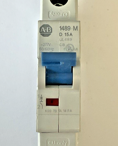 ALLEN BRADLEY 1489-M1D150 CIRCUIT BREAKER SER.D 10KA 277V 50/60HZ ***LOTOF2***