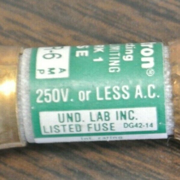 LOT of 5 / KTK-R-6 LIMITRON CLASS RK1 FUSE / 6A / 250V / NEW SURPLUS