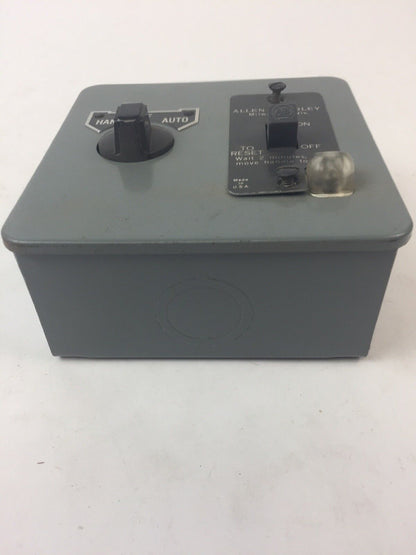 ALLEN BRADLEY 600-TAX218 MANUAL STARTING SWITCH W/ SELECTOR SWITCH & PILOT LIGHT