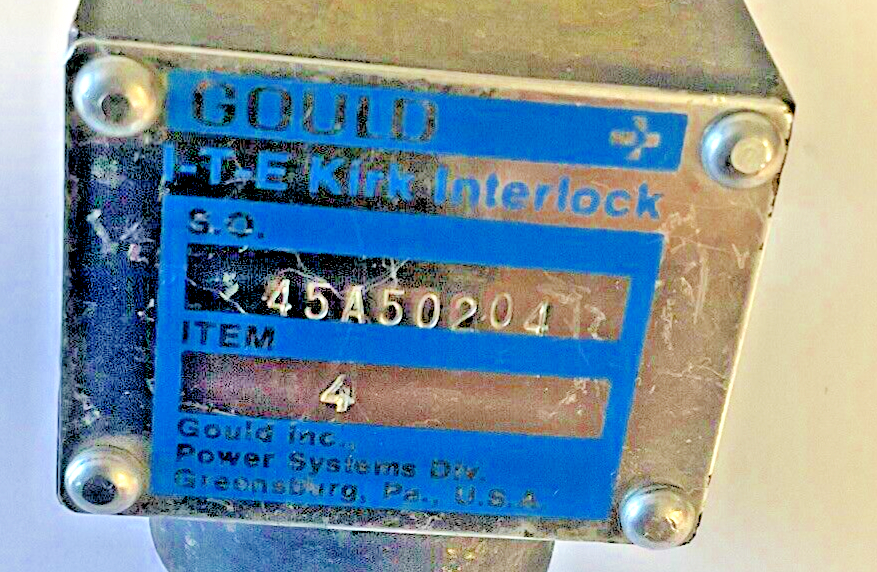 GOULD ITE INTERLOCK 45A50204 INTERLOCK ITEM 4  W/O KEY