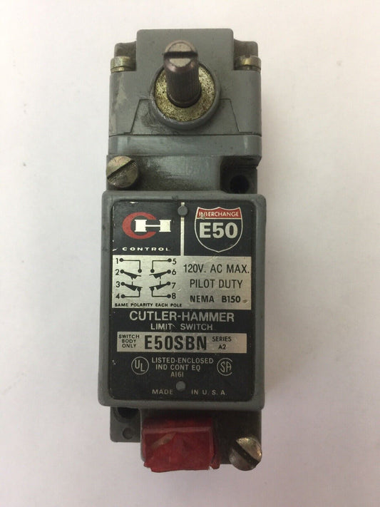 CUTLER HAMMER E50SBN LIMIT SWITCH 120VAC SER A2 NEMA B150 E50DR1 OPERATING HEAD