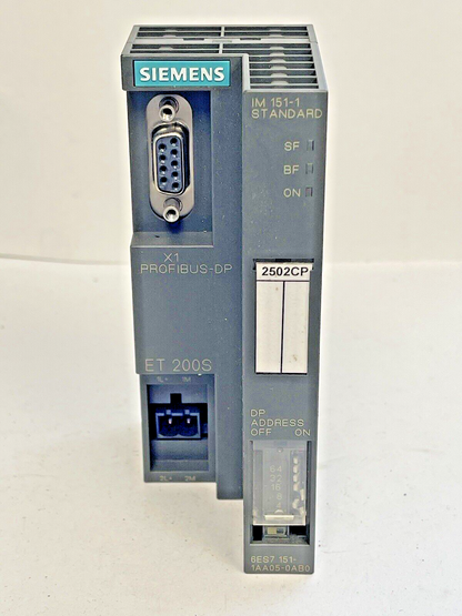 SIEMENS - 6ES7 151-1AA05-0AB0 -X1 PROFIBUS-DP INTERFACE MODULE-24V DC-SIMATIC S7