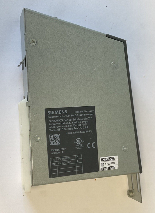 SIEMENS 6SL3055-0AA00-5BA3 SENSOR MODULE SMC20 24VDC 0.6A VER.A