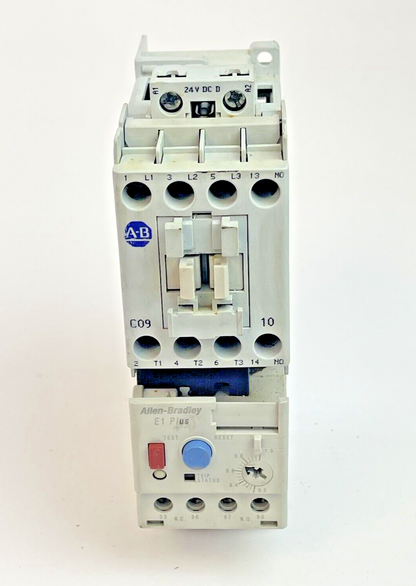 ALLEN-BRADLEY 100-C09D*10 SER. A CONTACTOR W 24VDC COIL & 193-ED1BB RLY SER. A